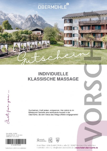 Individuelle klassische Massage (nur für Hotelgäste)